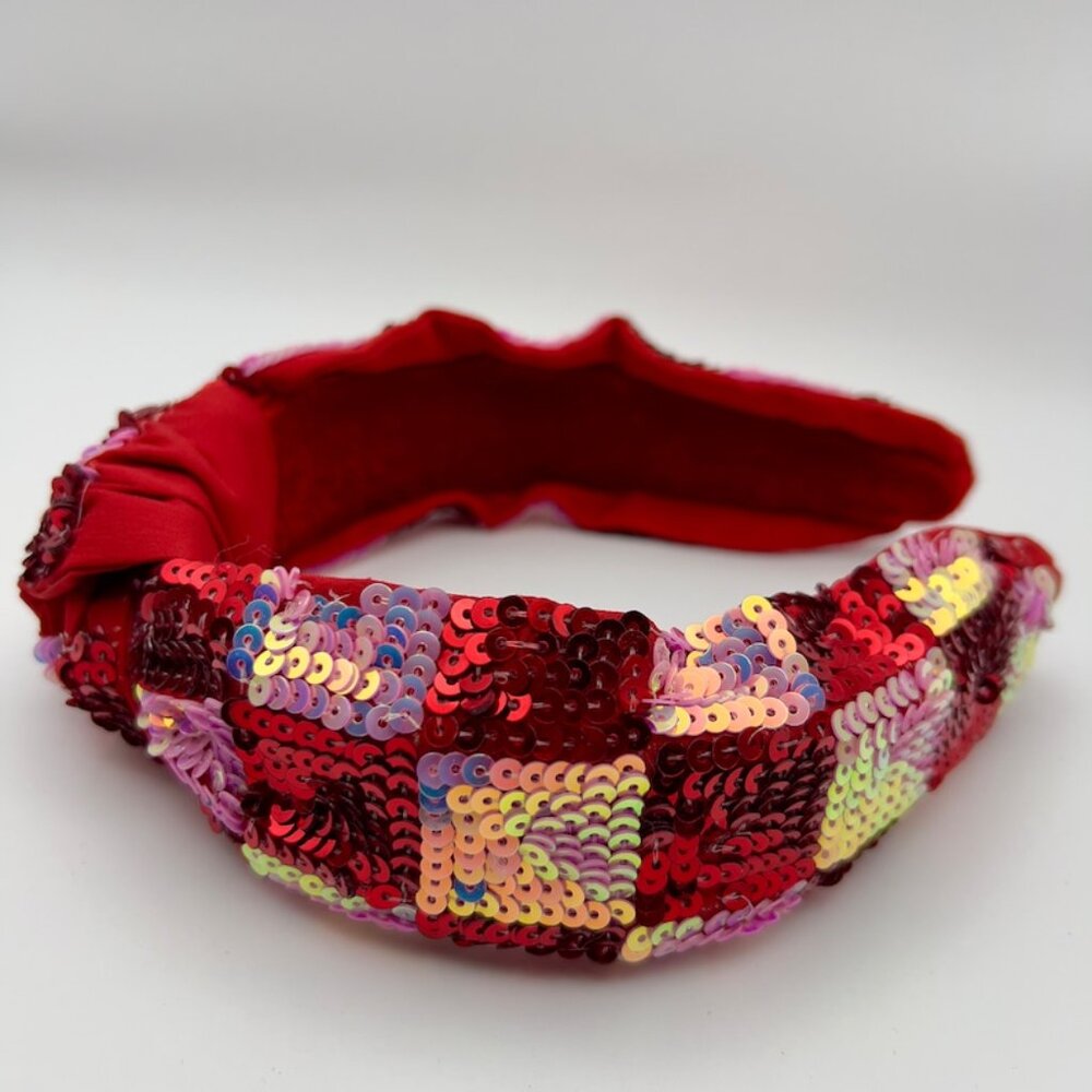 Valentine's Day Red Sequin knotted Sequin Headbands Gift for her